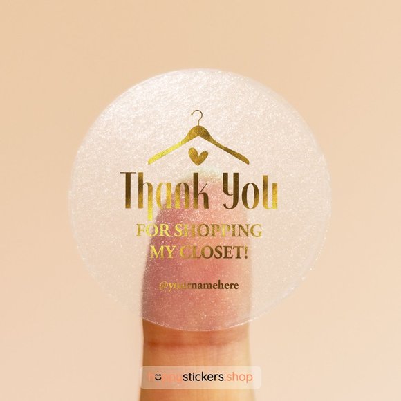 Thank You For Shopping My Closet Stickers with Name or Custom Text - Picture 12 of 17